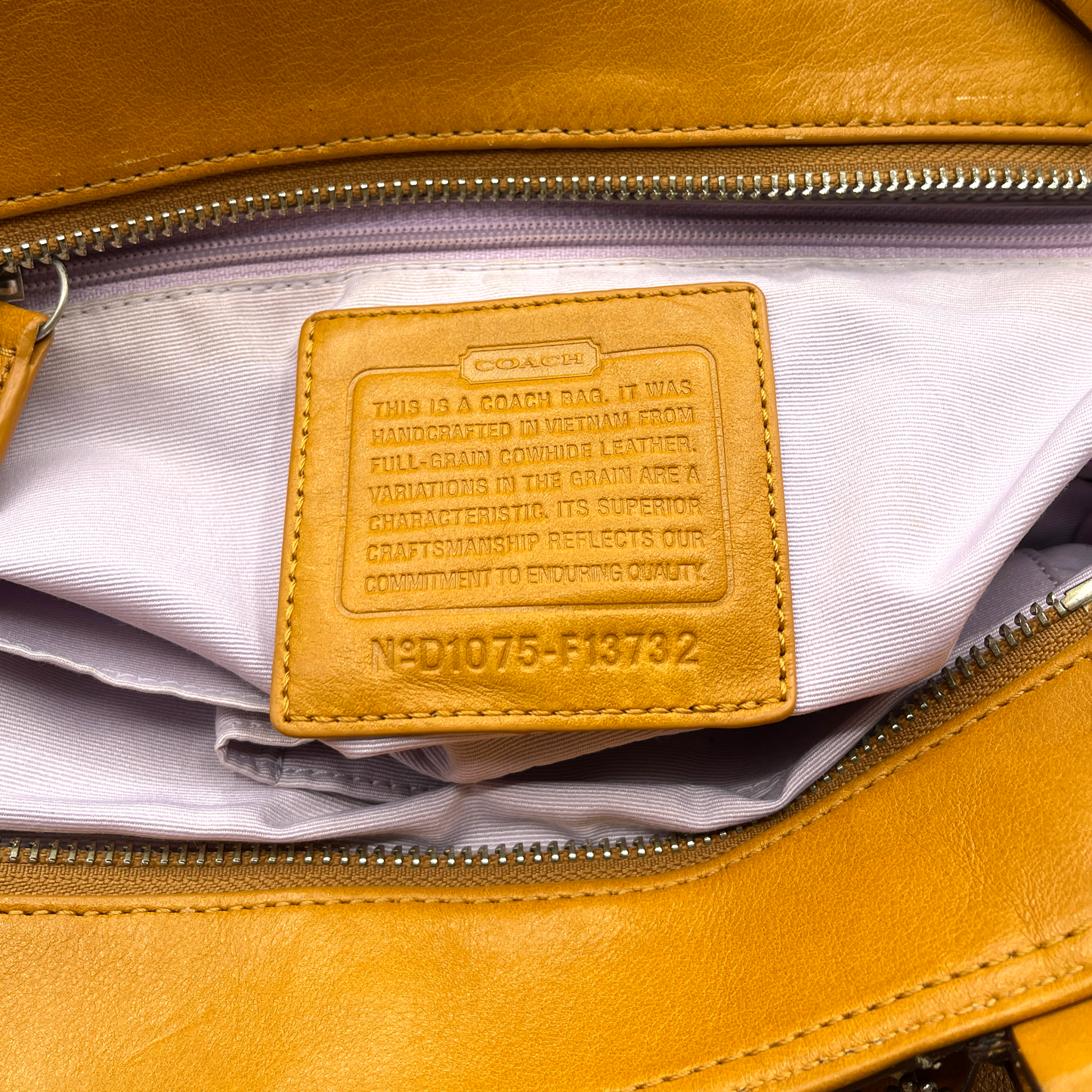 Coach Leather Mustard Soulder Bag
