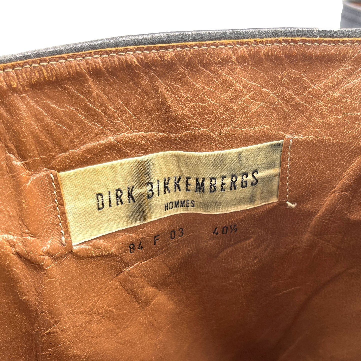 Dirk Bikkembergs Vintage Black Leather Combat Boots, 7.5 UK