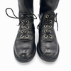 Dirk Bikkembergs Vintage Black Leather Combat Boots, 7.5 UK