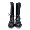 Dirk Bikkembergs Vintage Black Leather Combat Boots, 7.5 UK