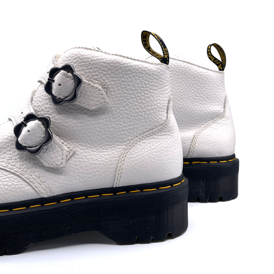 Dr Marten's Women's White Leather Devon Flwr Boots, 8 UK