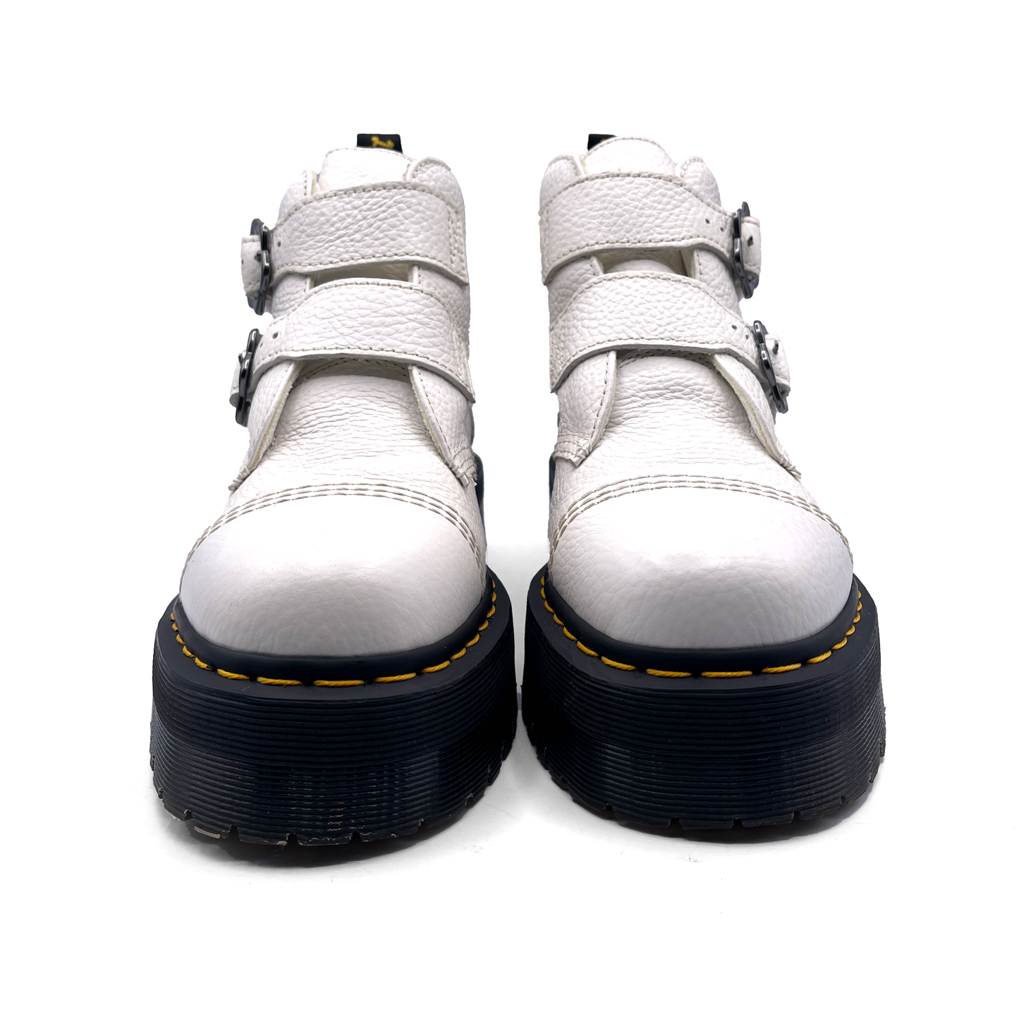 Dr Marten's Women's White Leather Devon Flwr Boots, 8 UK