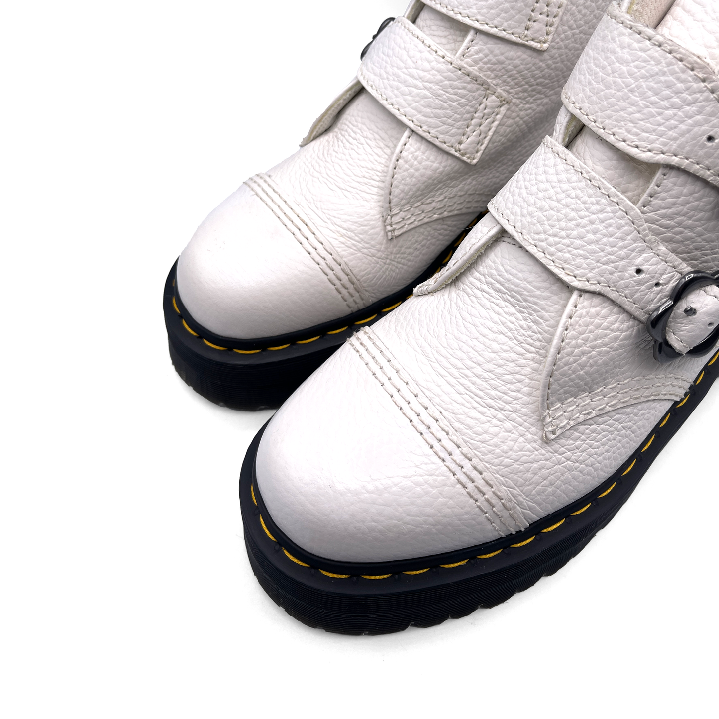 Dr Marten's Women's White Leather Devon Flwr Boots, 8 UK