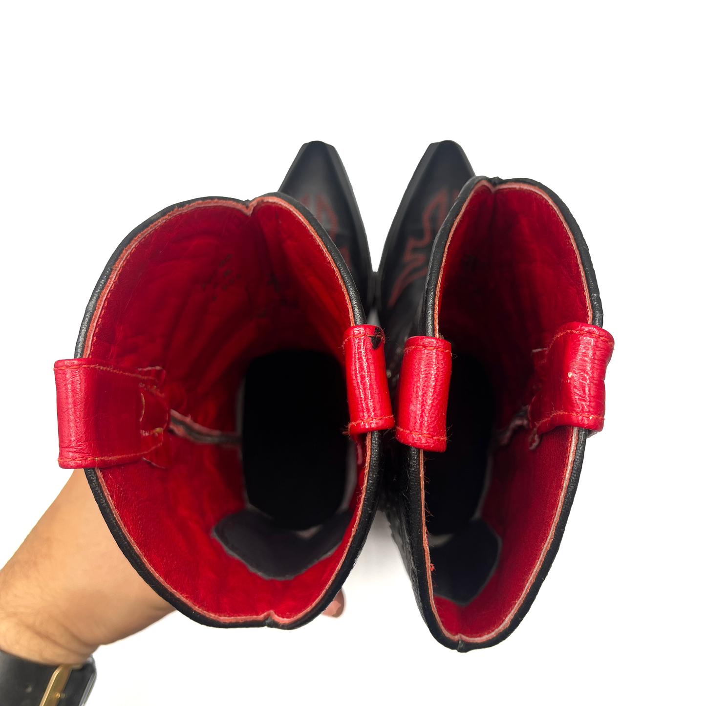 Frye Women's Black and Red Leather Western Boots, 4 UK