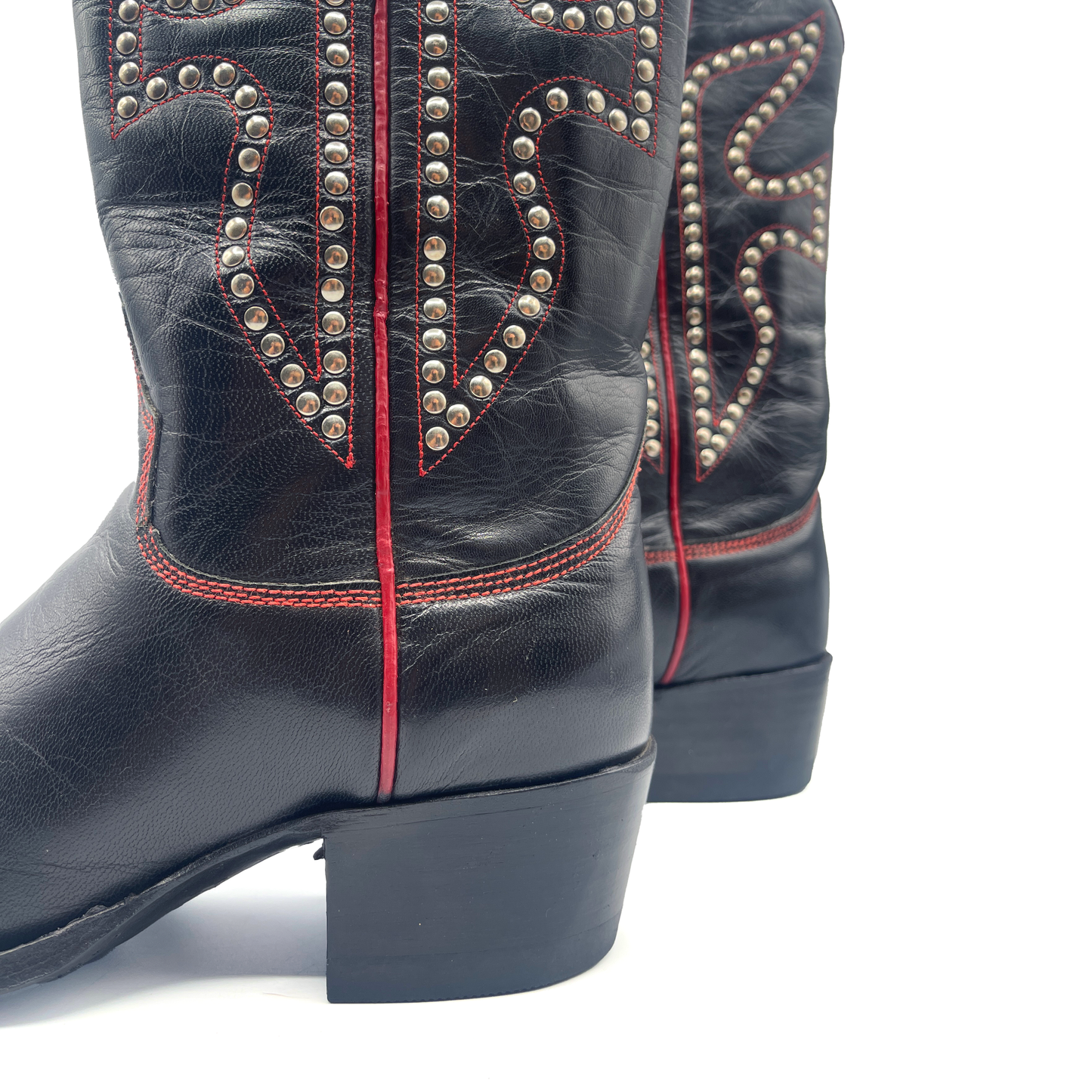 Frye Women's Black and Red Leather Western Boots, 4 UK