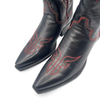 Frye Women's Black and Red Leather Western Boots, 4 UK