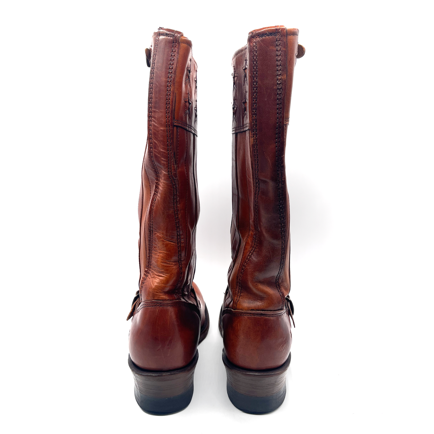 Frye Women's Vintage Leather Brown Cowboy Boots, 150th Anniversary Edition