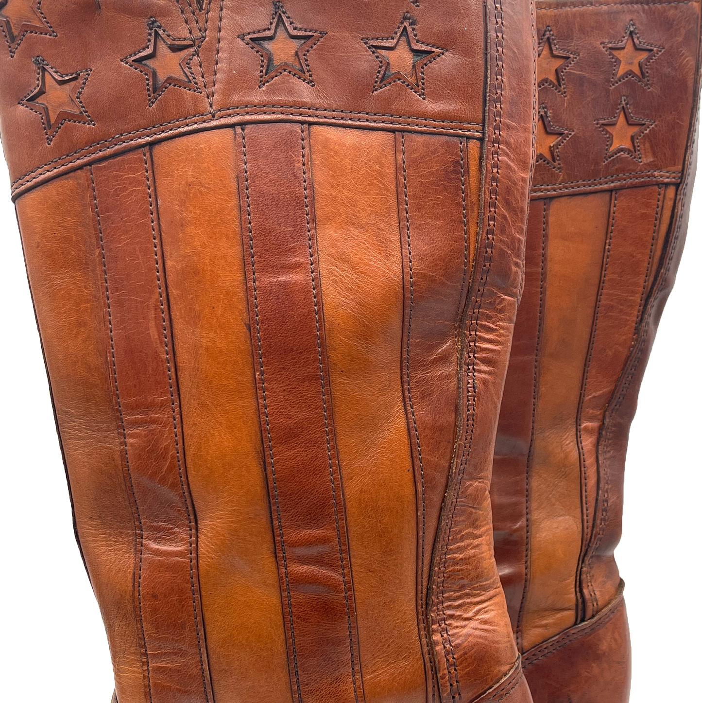 Frye Women's Vintage Leather Brown Cowboy Boots, 150th Anniversary Edition