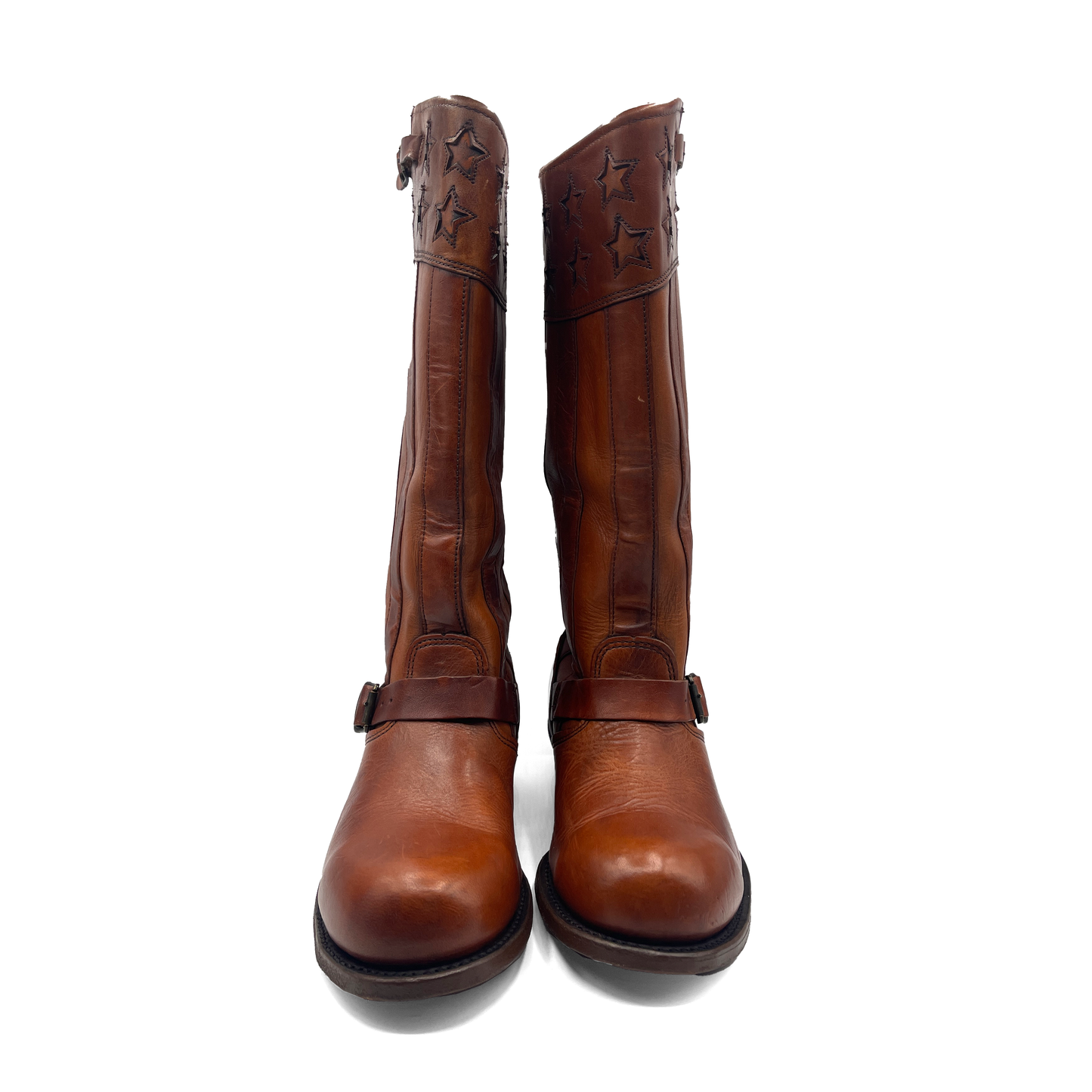 Frye Women's Vintage Leather Brown Cowboy Boots, 150th Anniversary Edition