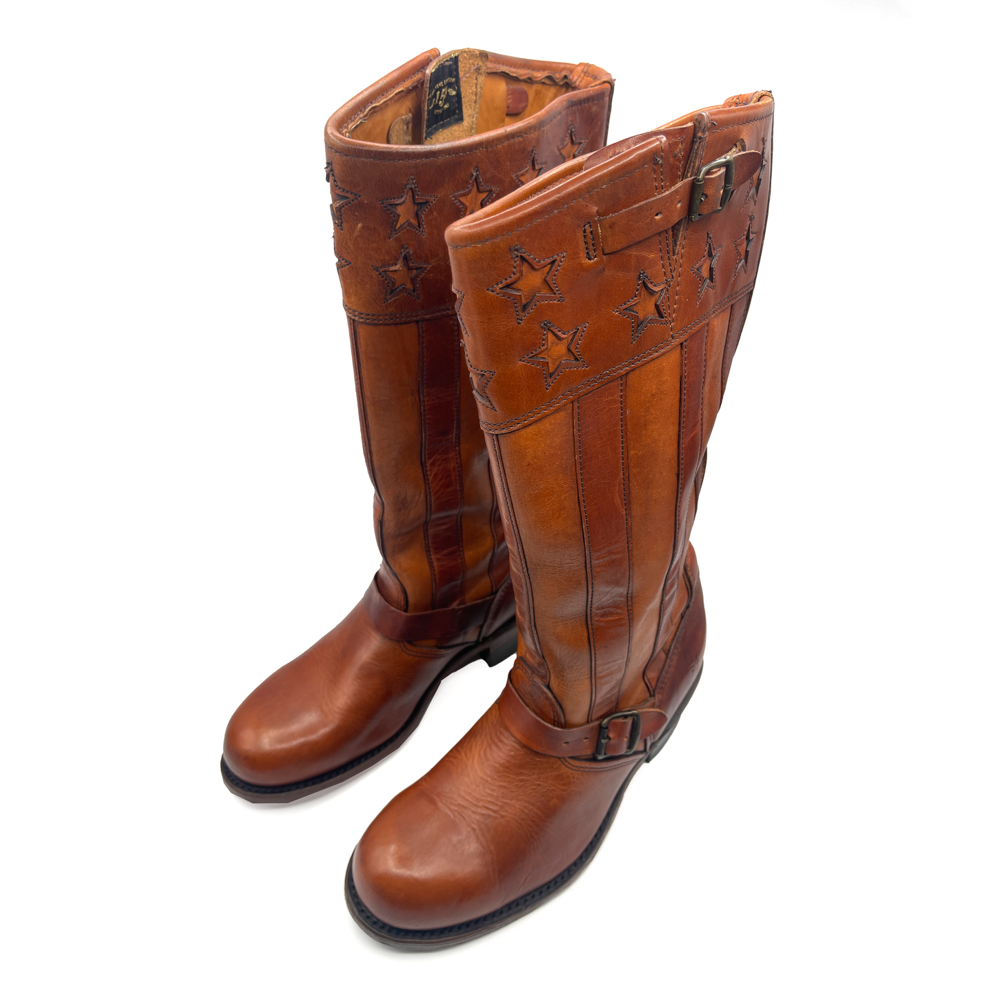 Frye Women's Vintage Leather Brown Cowboy Boots, 150th Anniversary Edition