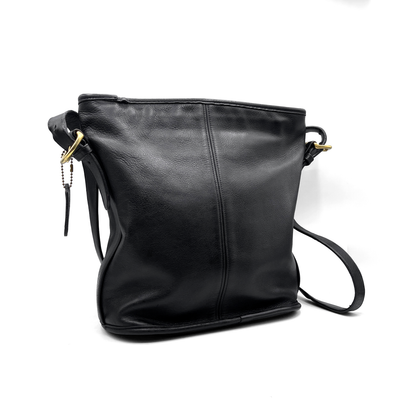 Coach Vintage Black Leather Bucket Bag
