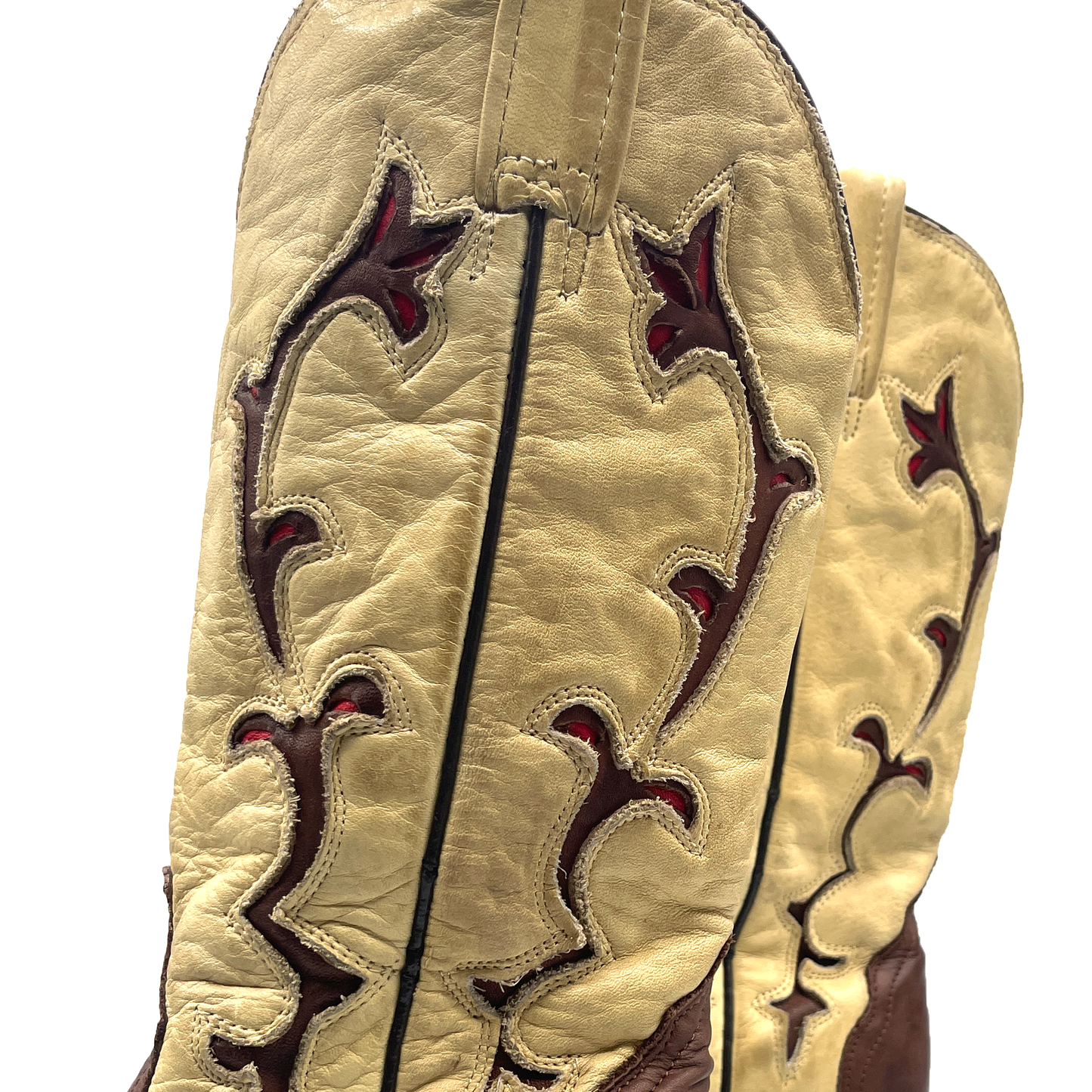 Mezcalero Women's Cream and Brown Cowboy Boots, 4 UK