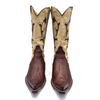 Mezcalero Women's Cream and Brown Cowboy Boots, 4 UK