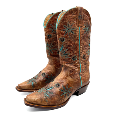Shyanne Leather Brown Cowboy boots, 4.5 UK