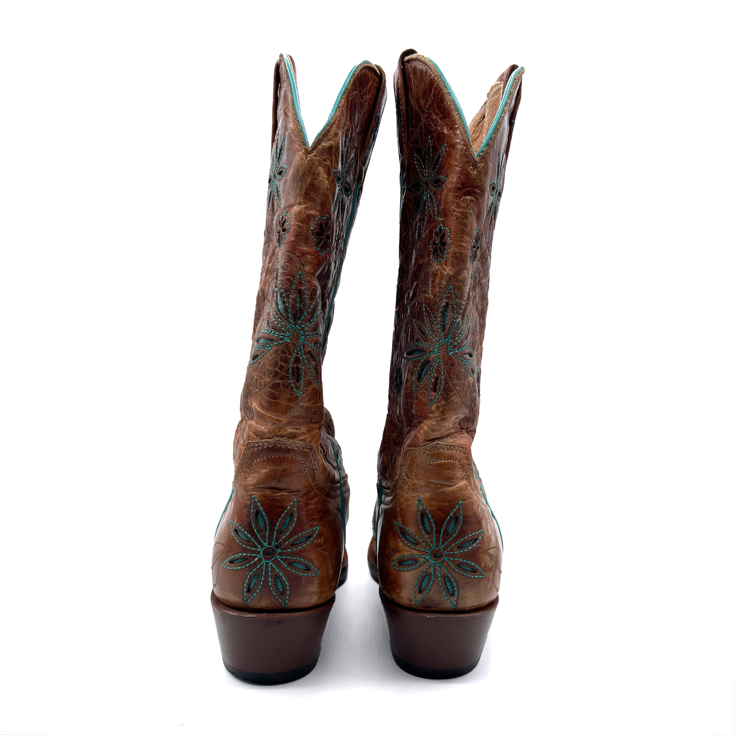 Shyanne Leather Brown Cowboy boots, 4.5 UK