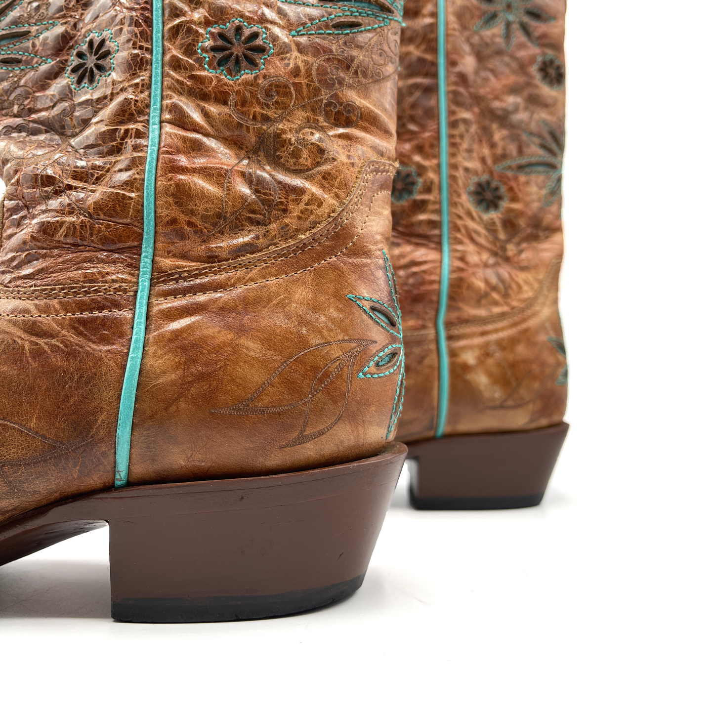 Shyanne Leather Brown Cowboy boots, 4.5 UK