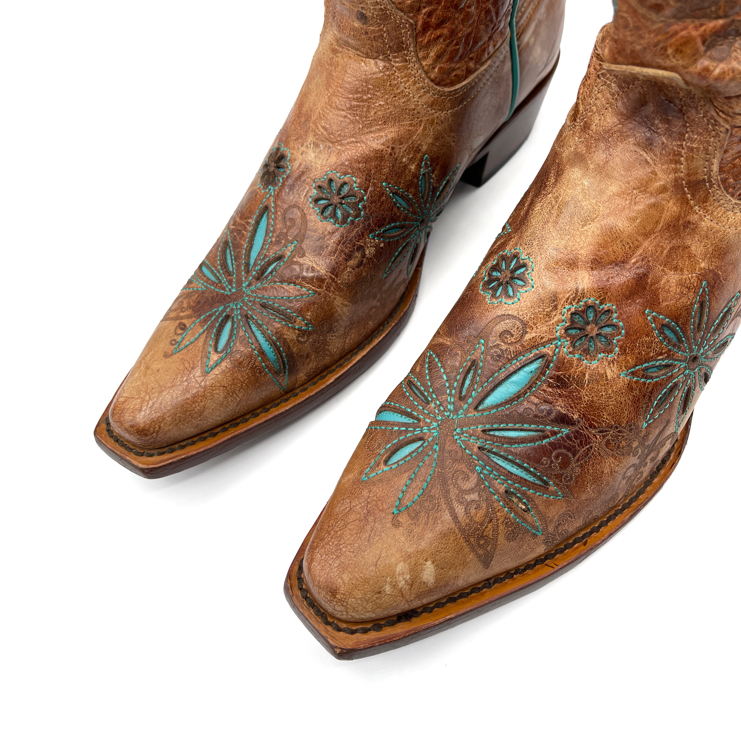 Shyanne Leather Brown Cowboy boots, 4.5 UK