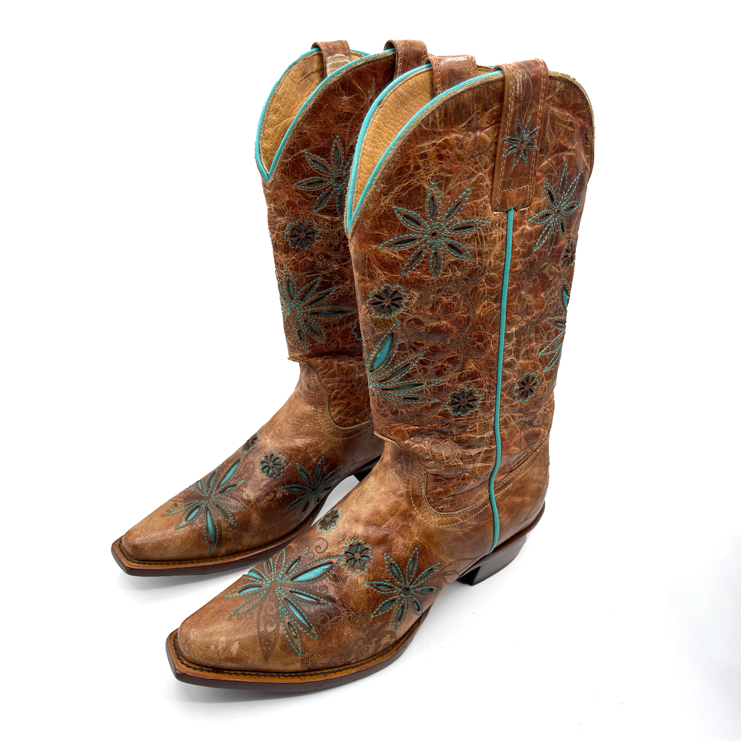 Shyanne Leather Brown Cowboy boots, 4.5 UK