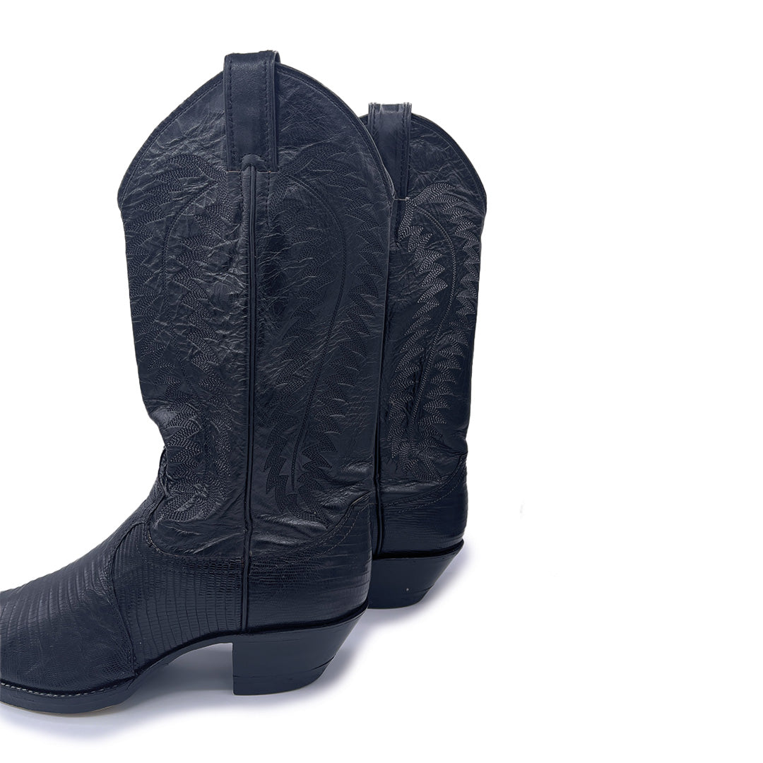 Justin Vintage Women's Black Leather Cowboy Boots, 5.5 UK