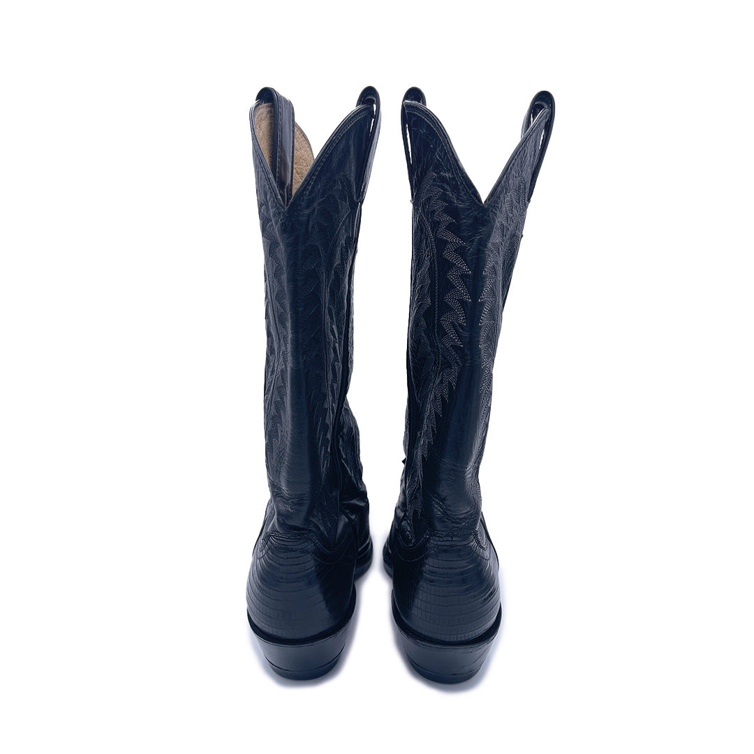 Justin Vintage Women's Black Leather Cowboy Boots, 5.5 UK