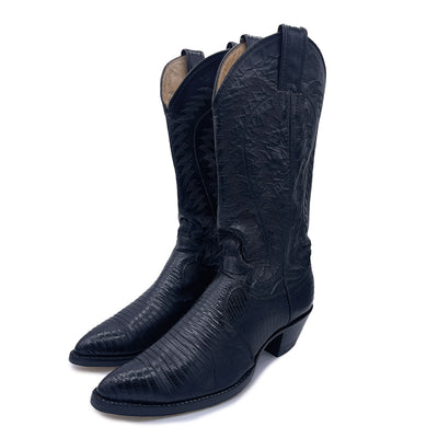 Justin Vintage Women's Black Leather Cowboy Boots, 5.5 UK