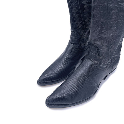 Justin Vintage Women's Black Leather Cowboy Boots, 5.5 UK