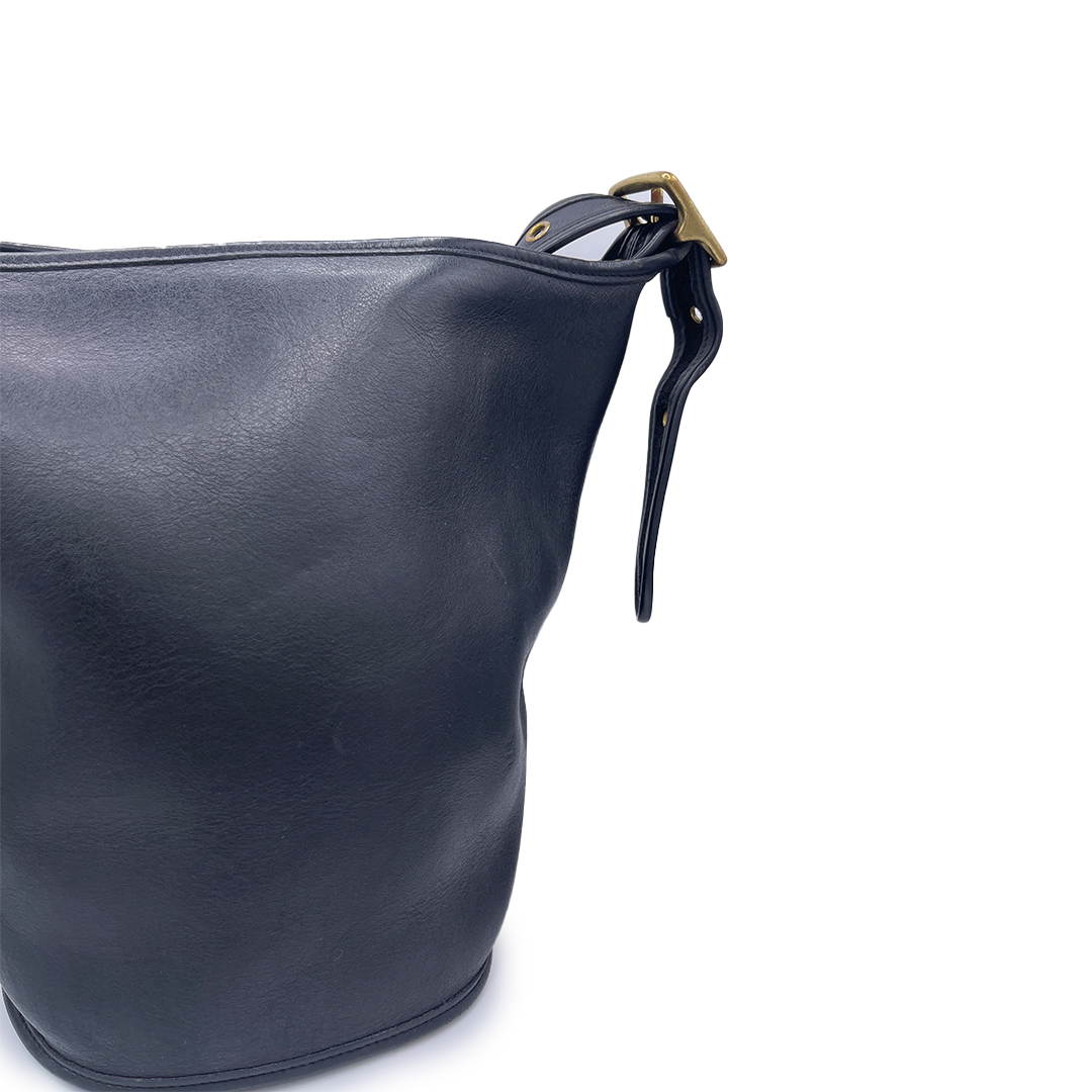 Coach Vintage Black Leather Bucket Bag