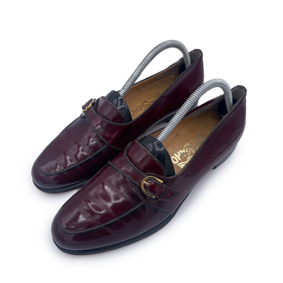 Salvatore Ferragamo Men's Burgundy Leather Loafers, 7.5 UK