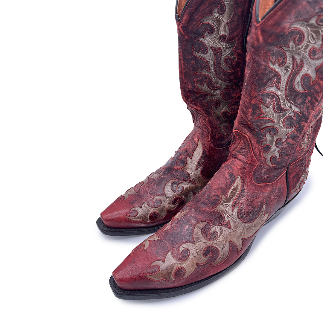 Dan Post Women's Burgundy Leather Cowboy Boots, 7.5 UK