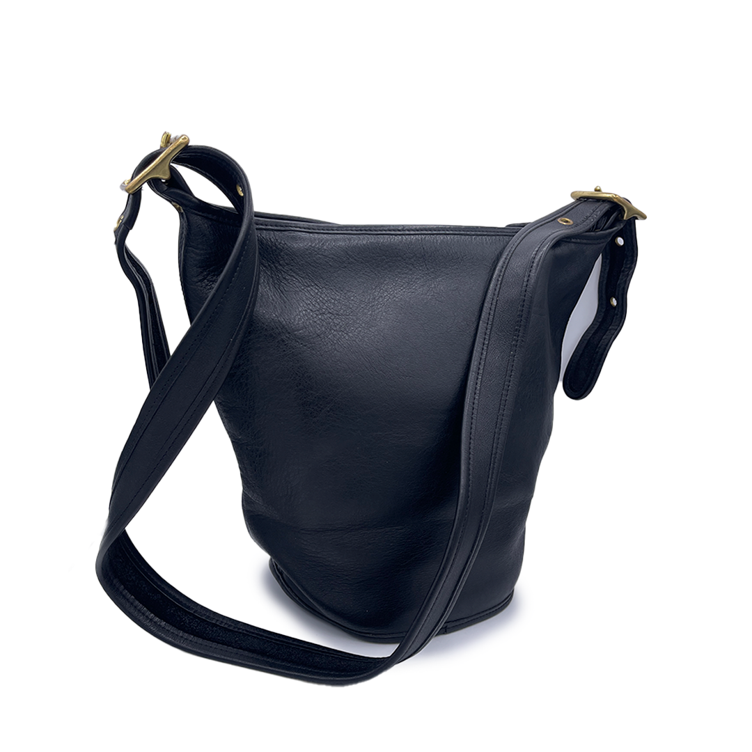 Coach Vintage Black Leather Bucket Bag