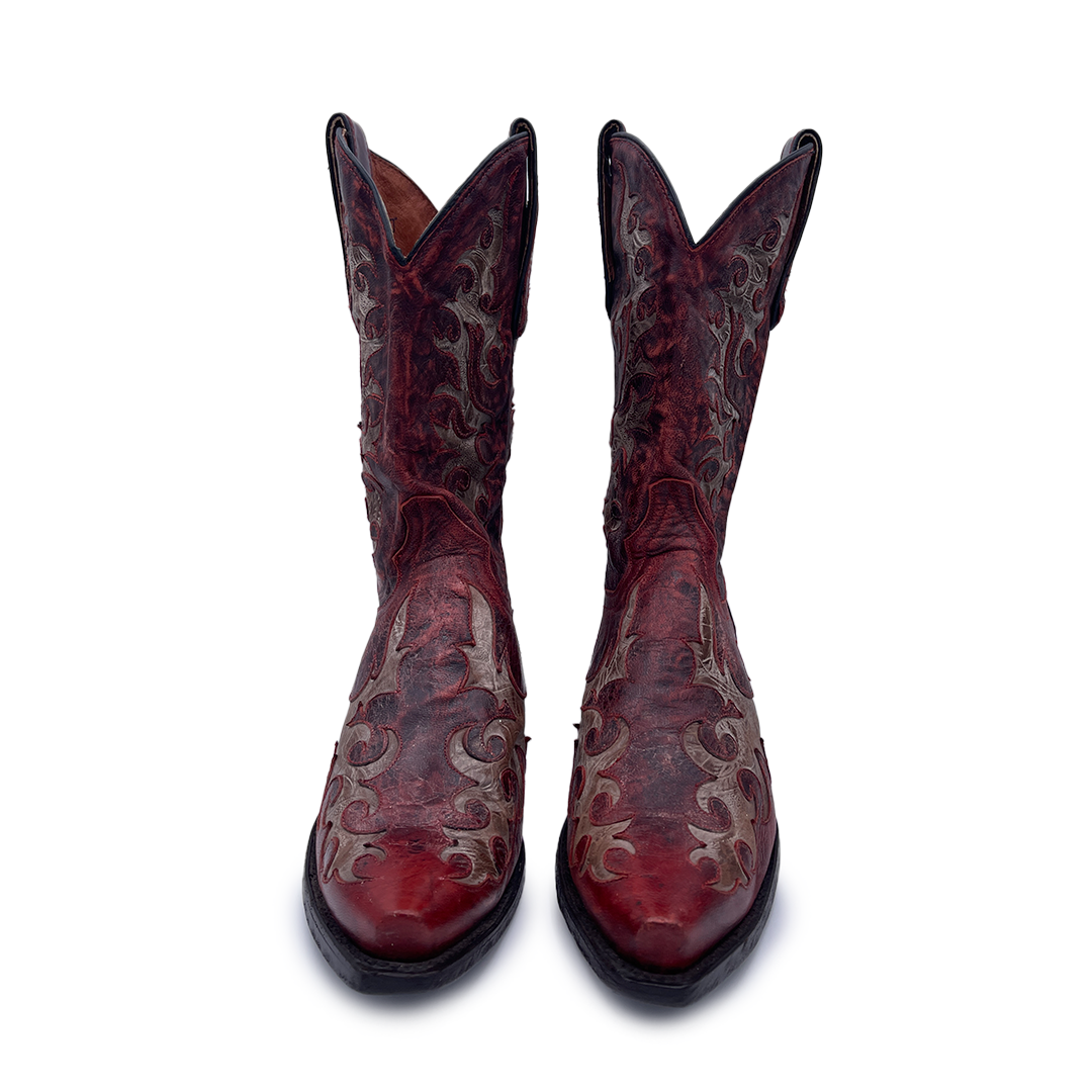 Dan Post Women's Burgundy Leather Cowboy Boots, 7.5 UK