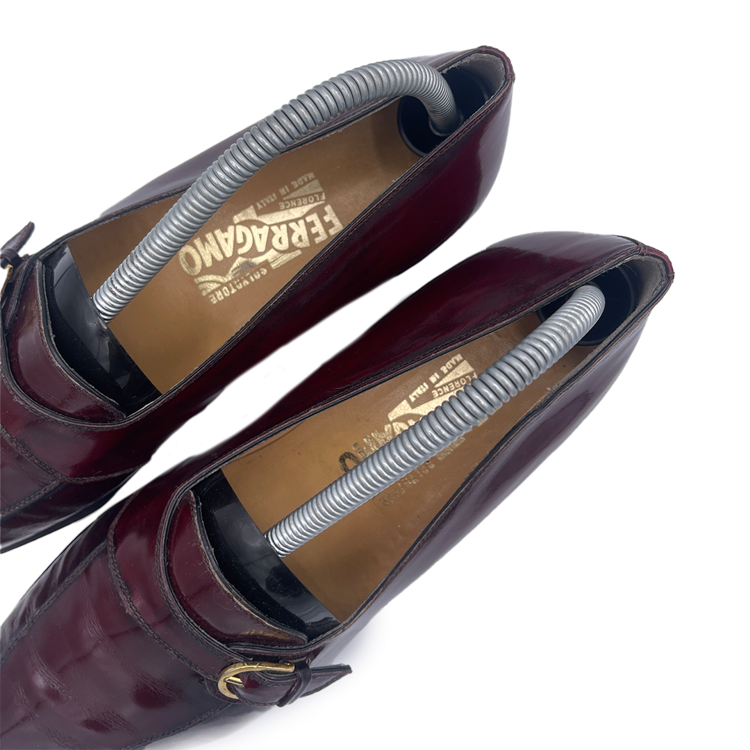 Salvatore Ferragamo Men's Burgundy Leather Loafers, 7.5 UK