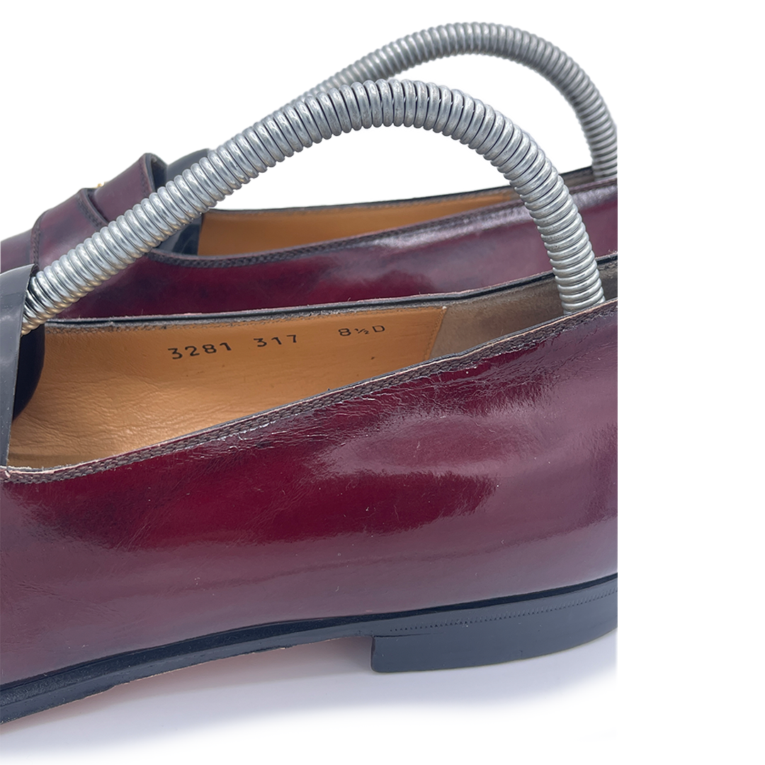 Salvatore Ferragamo Men's Burgundy Leather Loafers, 7.5 UK